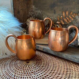 3 West Bend Copper Moscow Mule Mugs Cups Made in USA